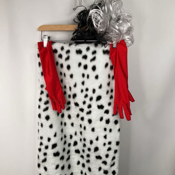 Size 8: Cruella Douville 4pc Costume