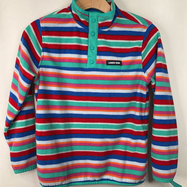 Size 10-12: Lands End Colorful Striped Fleece Coat