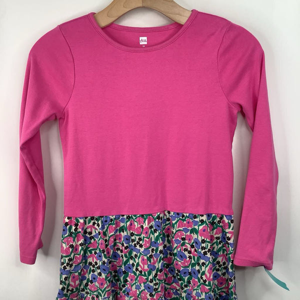 Size 10: Tea Pink/Purple Floral Long Sleeve Dress