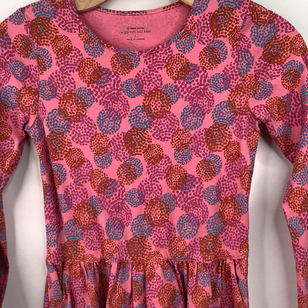 Size 10-12: Garnet Hill Pink/Blue/Orange Polka Dot Long Sleeve Dress