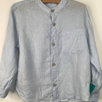 Size 4-5: Zara Light Blue Collared Button-Up Long Sleeve Shirt