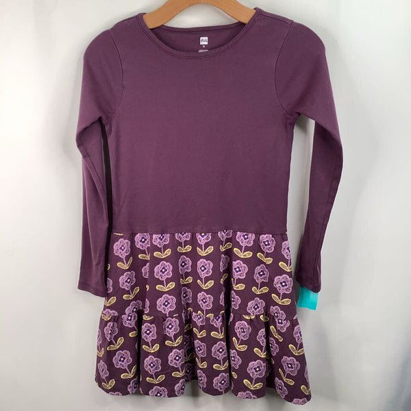 Size 12: Tea Purple Floral Long Sleeve Dress