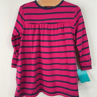 Size 12-18m: Primary Pink/Blue Striped Long Sleeve Dress