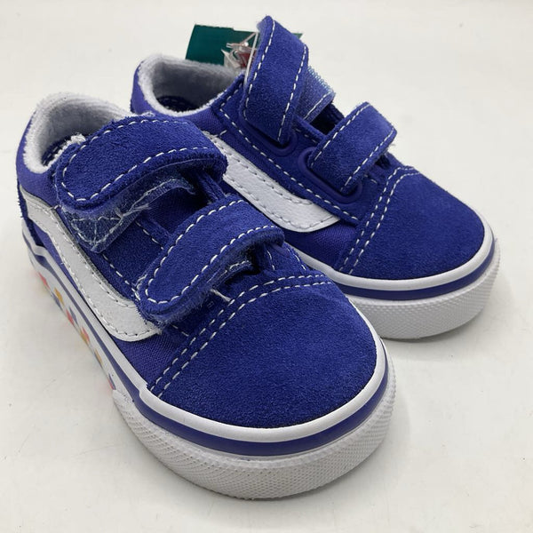 Size 4: Vans Blue/White Velcro Strap Sneakers -NEW