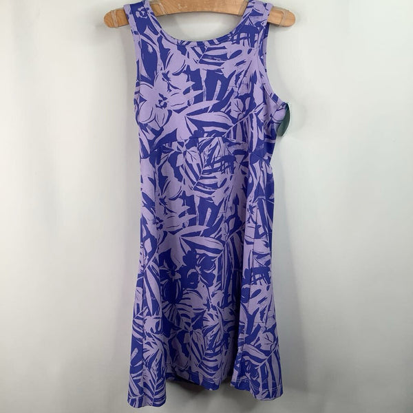 Size 6: Columbia Blue/Purple Floral Print Tank Dress