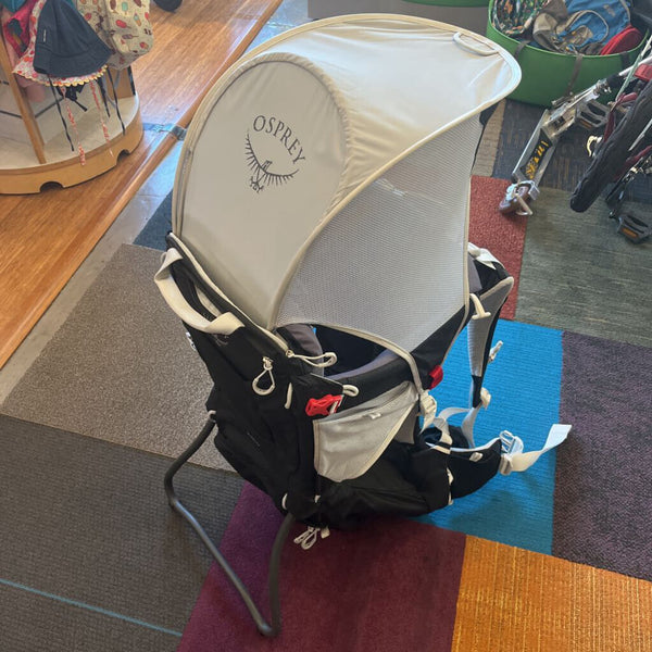 Osprey Black Poco Black Hiking Backpack Carrier W/Sun & Rain Shade