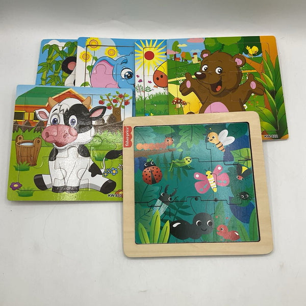 Assorted Small Wooden 6pc Puzzle Set