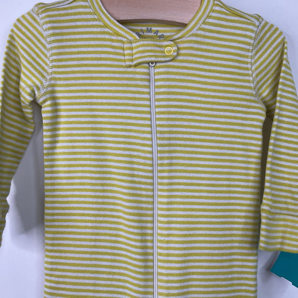 Size 6-9m: Primary Yellow White Striped 1pc Pjs