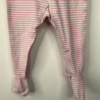Size 6-9m: Primary Pink White Striped 1pc Pjs