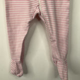 Size 6-9m: Primary Pink White Striped 1pc Pjs