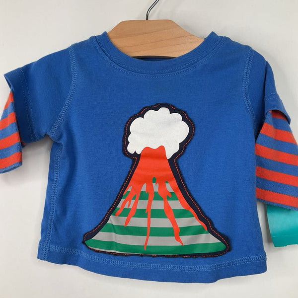 Size 0-3m (50): Hanna Andersson Blue Volcano Long Sleeve Shirt