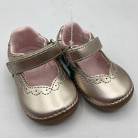 Size 3: Stride Rite Rose Gold Velcro Mary Janes Shoes