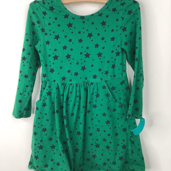 Size 4: Gap Green/Blue Stars Long Sleeve Dress