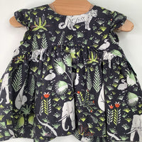 Size 6-12m: Gap Grey/Green/White Animal Print Short Sleeve Dress