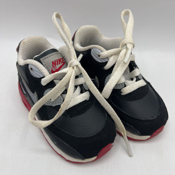 Size 4: Nike Air Max Black/Red Lace-Up Sneakers