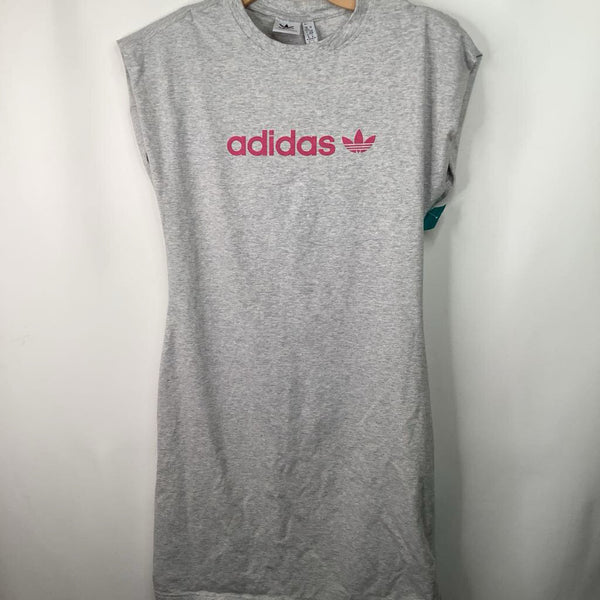 Size 10-12: Adidas Grey/Pink "Adidas" Short Sleeve Dress