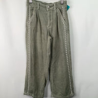 Size 6: Zara Green Beaded Pants