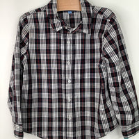 Size 6: Andy + Evan Black/Red Plaid Collared Button-Up Long Sleeve Shirt
