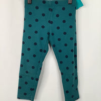 Size 3: Primary Teal/Blue Polka Dots Leggings
