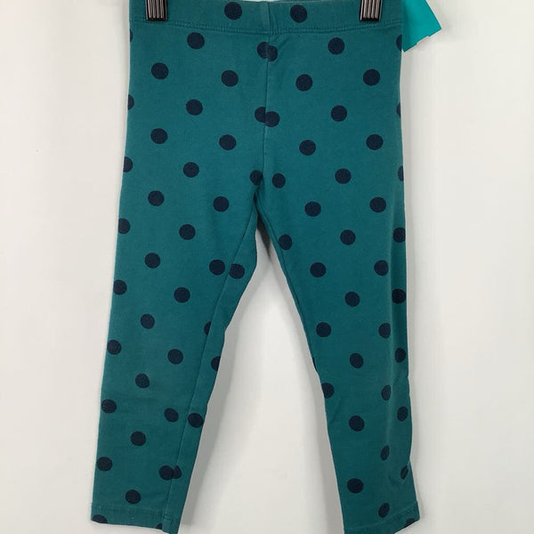 Size 3: Primary Teal/Blue Polka Dots Leggings