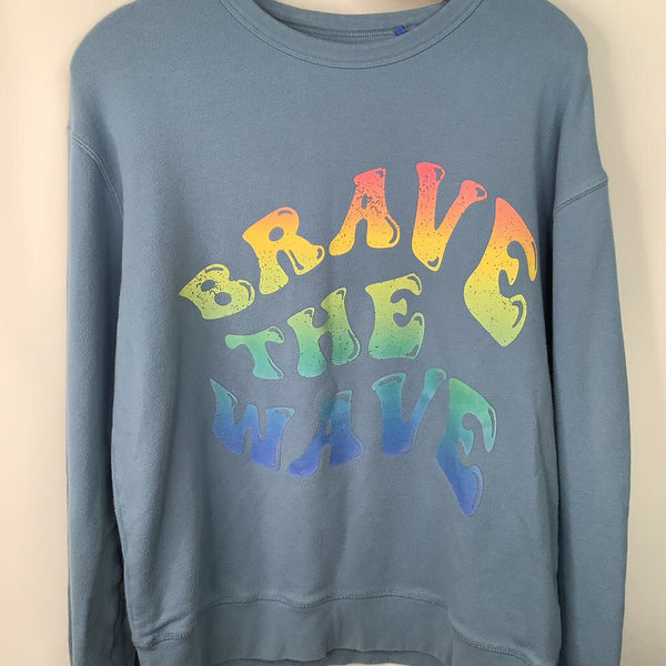 Size 13-14: Boden Blue Colorful "Brave The Wave" Sweater