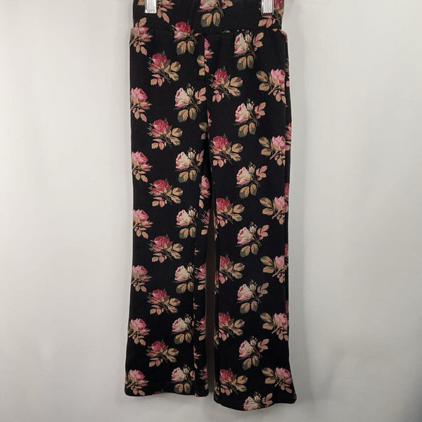 Size 6-7: Gap Black/Pink Floral Cozy Pants