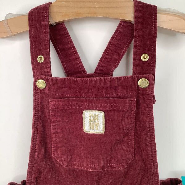 Size 6: DKNY Red Corduroy Overall Dress