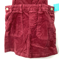 Size 6: DKNY Red Corduroy Overall Dress