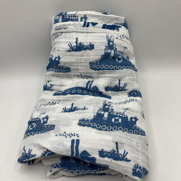 Forgi & Winston White/Blue Submarine Swaddle Blanket