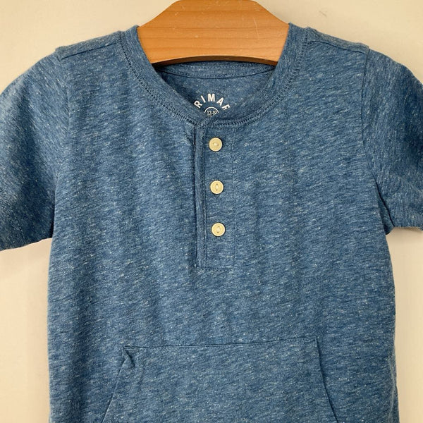Size 12-18m: Primary Blue Short Sleeve Short Romper- NEW W/Tag