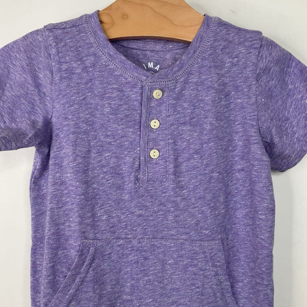 Size 12-18m: Primary Purple Short Sleeve Short Romper- NEW W/Tag
