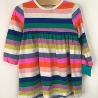 Size 6-9m: Baby Boden Colorful Striped Long Sleeve Dress
