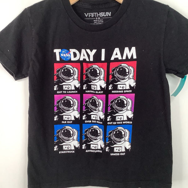 Size 8: Vfifthsun Black Astronaut "Today I Am" T-Shirt