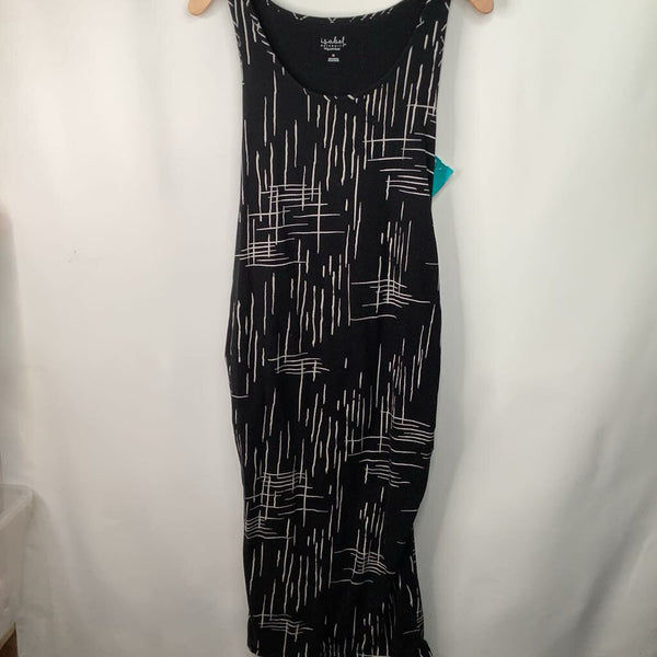Size M: Isabell Black/White Lines Tank Dress