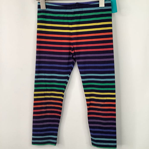 Size 4: Primary Blue/Colorful Striped Leggings