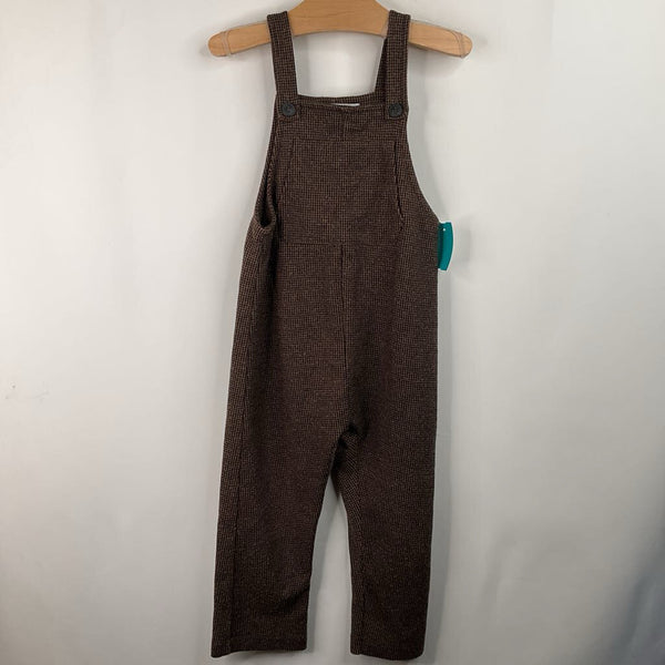 Size 3-4: Zara Brown/Black Spotted Cozy Overalls