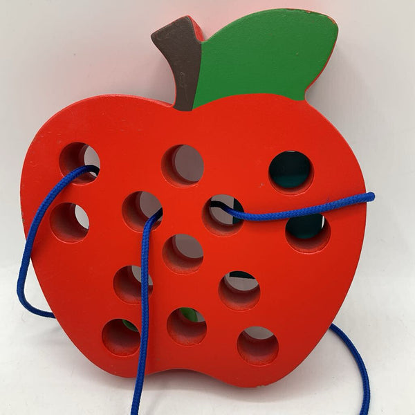 Wooden Red Lacing Apple