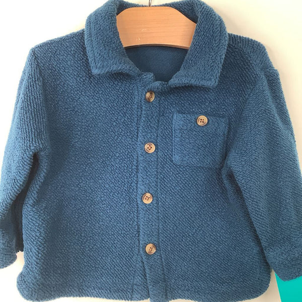 Size 6-12m: Old Navy Blue Cozy Button-Up Flannel