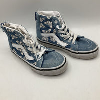 Size 12: Vans Blue/White Butterfly Lace-Up Sneakers