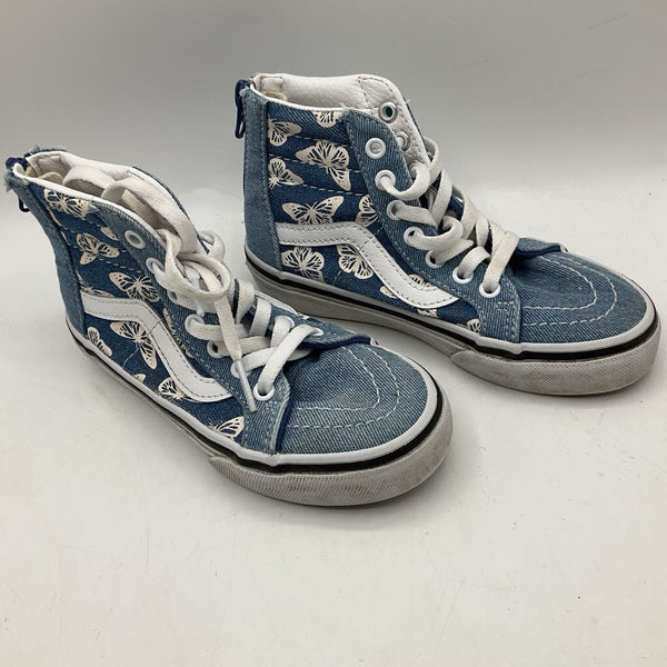 Size 12: Vans Blue/White Butterfly Lace-Up Sneakers