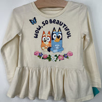 Size 4: Bluey Creme "Wow So Beautiful" Long Sleeve Shirt