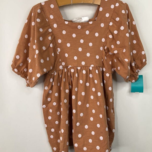 Size 2-3: Zara Tan/White Polka Dots T-Shirt