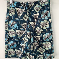 Size 7: Public Record Blue Dinosaur Print Cozy Shorts