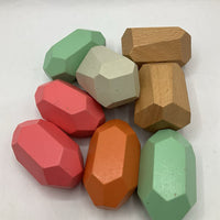 Bag Of Colorful Wooden Geo Stacking Shapes