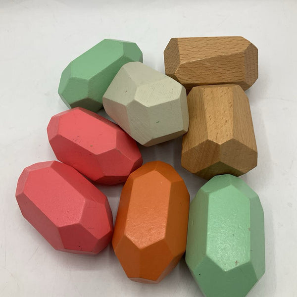 Bag Of Colorful Wooden Geo Stacking Shapes