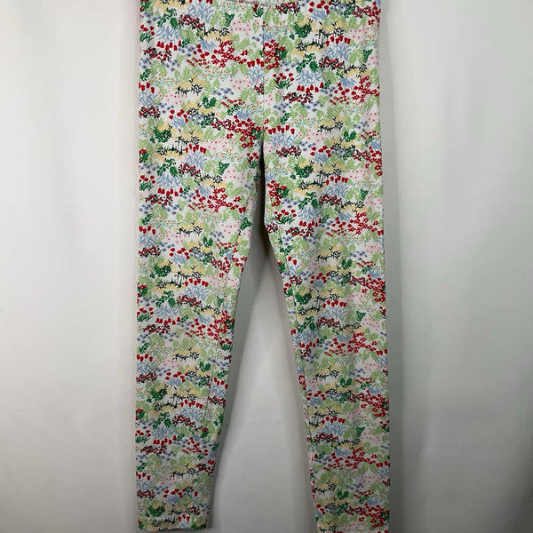 Size 10 (140): Hanna Andersson Red/Green Floral Leggings
