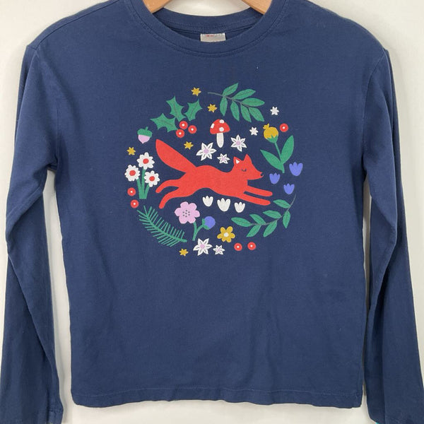 Size 10 (140): Hanna Andersson Blue Nature Fox Long Sleeve Shirt