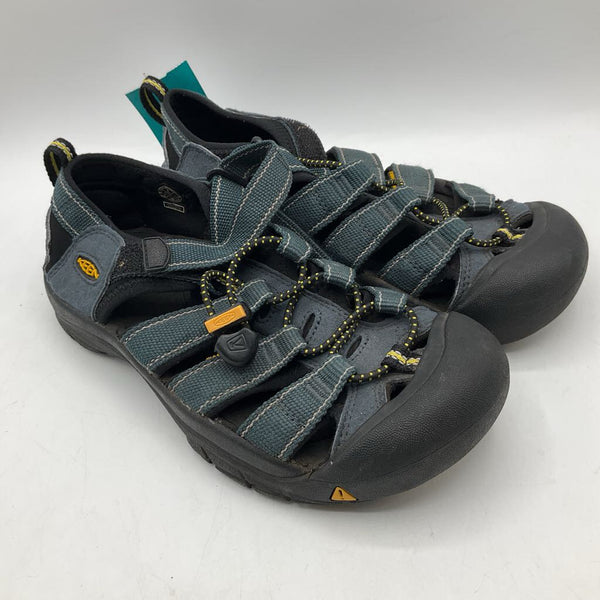Size 4Y: Keen Blue/Black Toggle/Velcro Strap Sandals