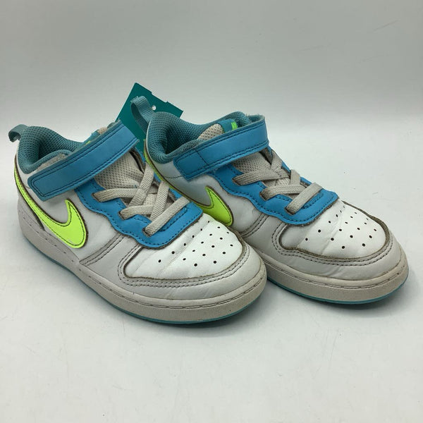 Size 10: Nike White/Green/Blue Velcro Strap Sneakers