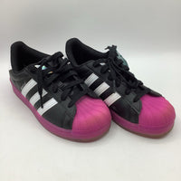 Size 3Y: Adidas Black/Purple Lace-Up Sneakers
